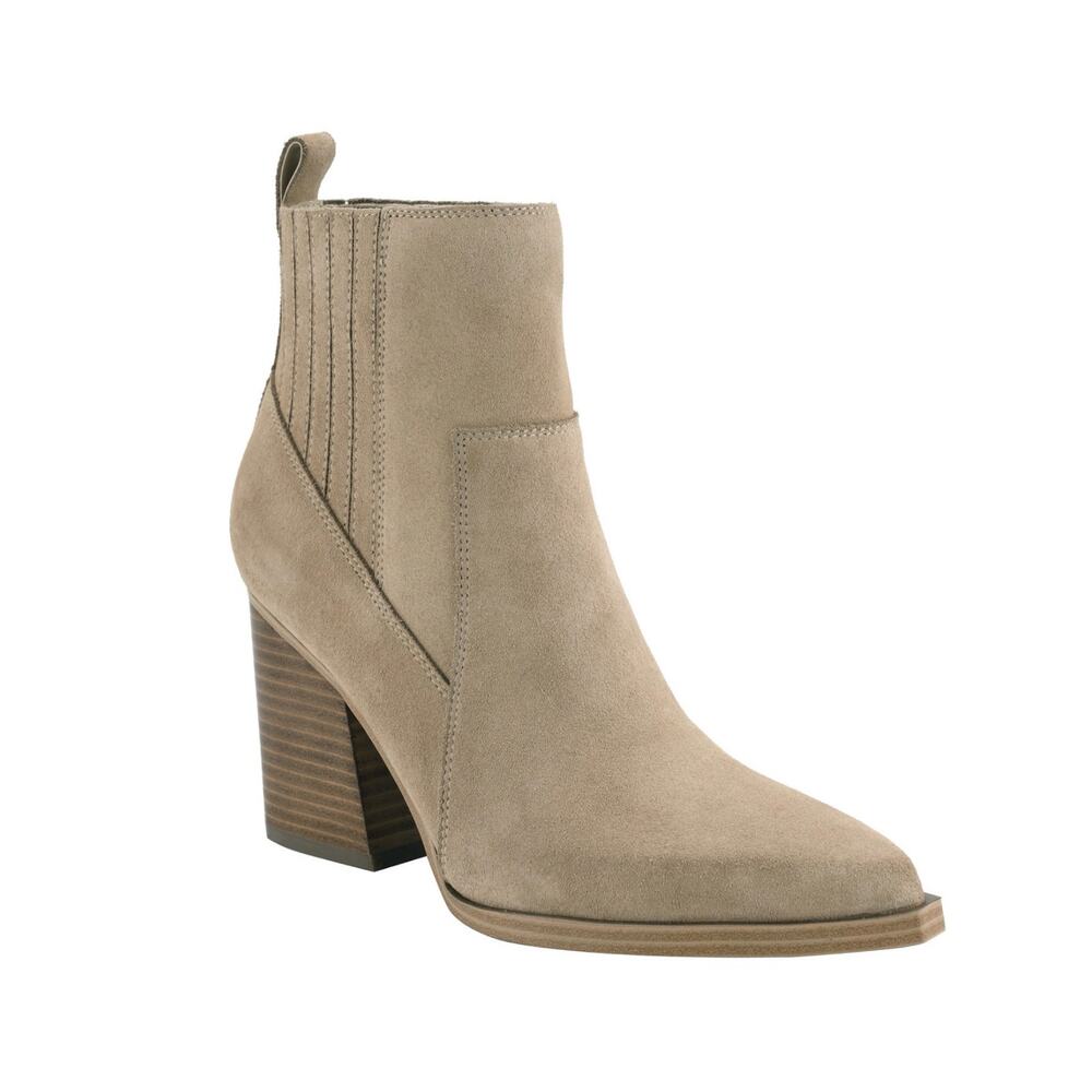 New Marc Fisher Marela Pointed Toe Boot in Dark Natural Suede Women's Size 11